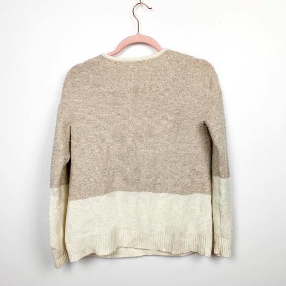 Cute Colour Block Tan and Off White Sweater - Picture 5 of 10
